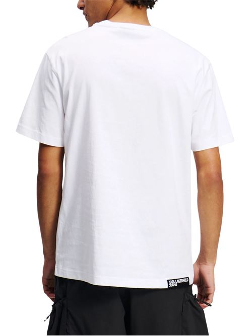 T-shirt uomo bianca in cotone Karl Lagerfeld jeans | A1M17002100